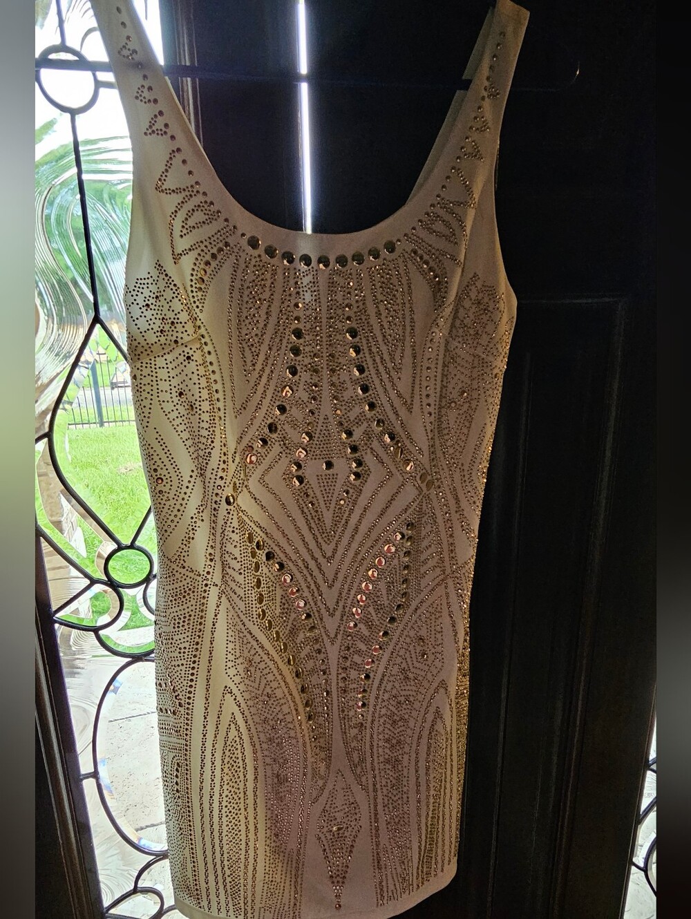 Simple Cream Sleeveless Shift Dress